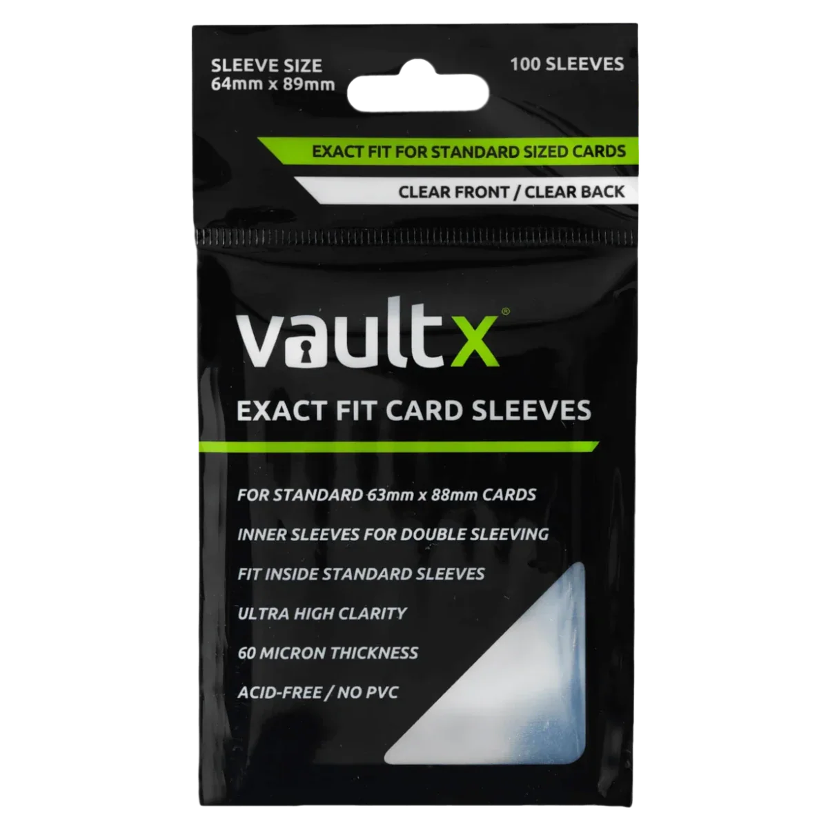 VaultX Exact Fit Standard Card Sleeves - 100